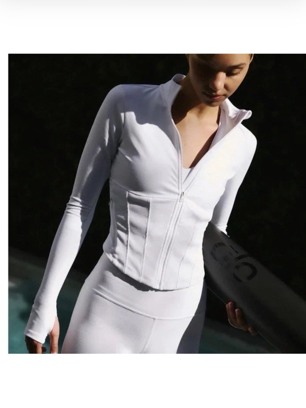 ALO Yoga Corset Full Zip Jacket, Bright White, Medium